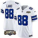 Men & Women & Youth Dallas Cowboys #88 CeeDee Lamb White 2023 F.U.S.E. NFC East Champions Patch Stitched Jersey,baseball caps,new era cap wholesale,wholesale hats